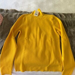 Tory Sport Bright Yellow Turtleneck Sweater
